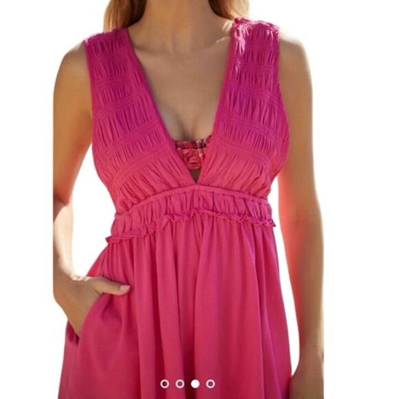 NWT Anthropologie Pink Ruffled Romper Size Small - Picture 3 of 9